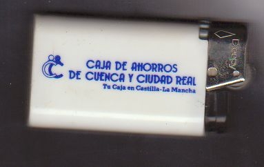 MECHERO Encendedor MARCA DJEEPY CAJA DE AHORROS DE CUENCA Y CIUDAD REAL Briquet Accendino 6cm 